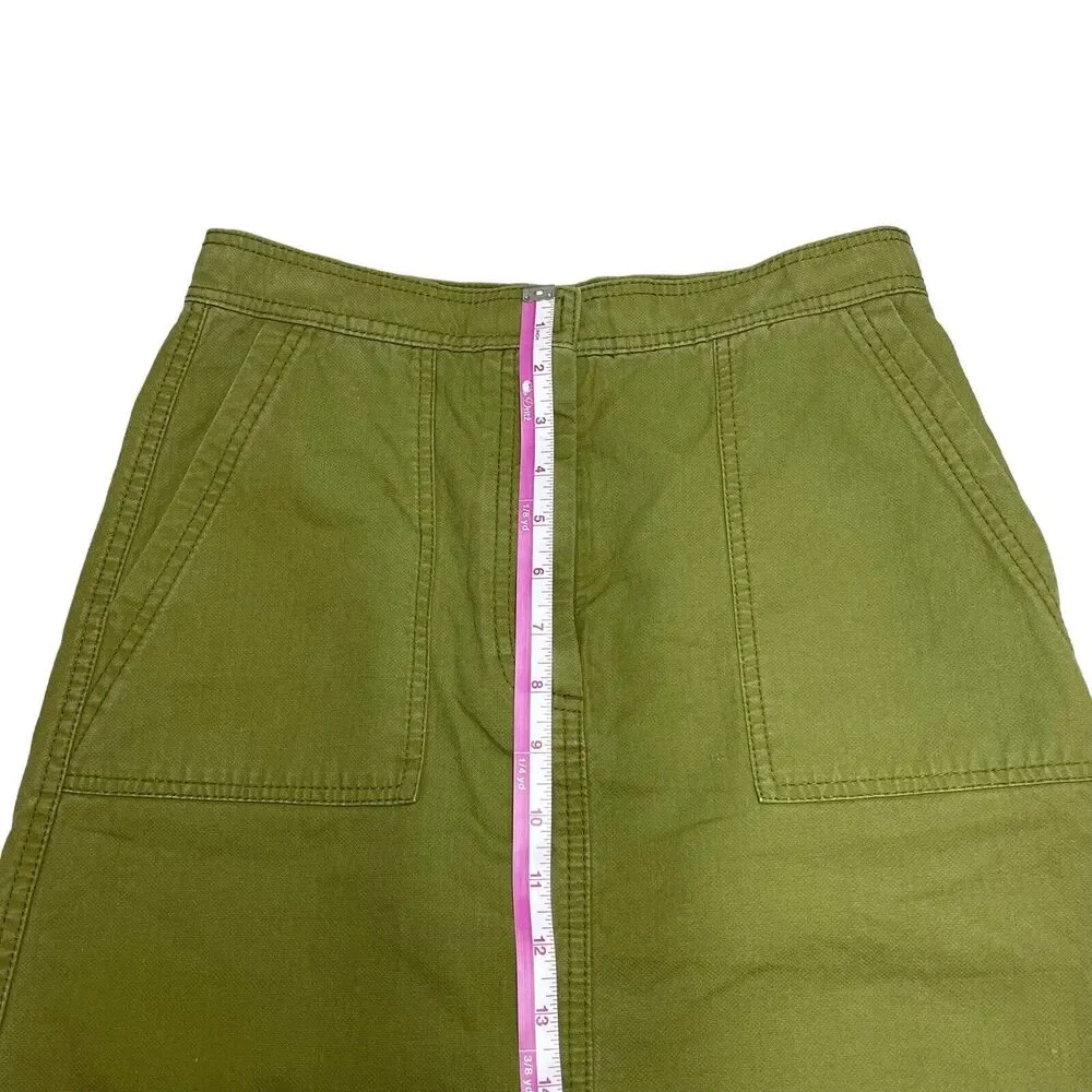 J CREW Olive Green Denim Skirt Women’s Size 0 - Picture 4 of 9